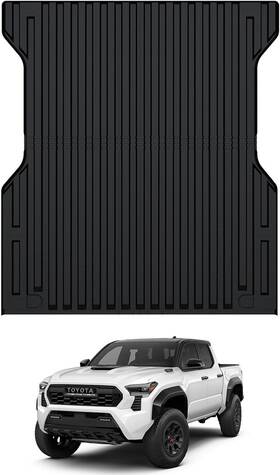 Ecz169 Branded Truck Bed Mat Compatible With 2025 2024 Tacoma 5ft Black