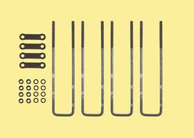 Ub623522 Buyers Products 22 In U-bolt Kit - 4 Sets Square Bend 5/8 #7219 Amz34