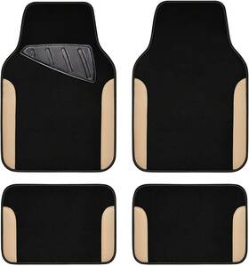 Zt-0038-be0-4p Car Pass Waterproof Floor Mat Universal Fit Mats With Driver Beige