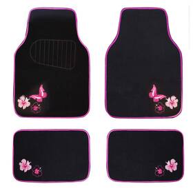 Zt-0139 Car Pass Embroidery Butterfly And Flower Floor Pink