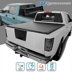 Carpartsinnovate 841808197086 Fits 2004-2015 Titan 6.5ft Truck Standard Bed Soft Quad 4 Fold Tonneau Cover