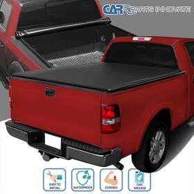 Carpartsinnovate 841808198649 Fits 2004-2014 Ford F150 06-08 Mark Lt 6.5ft Truck Bed Roll Up Soft Tonneau
