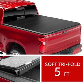 Ca167790st55 Carpartsst 5ft Tri-fold Tonneau Cover For 19-22 Ford Ranger Soft Short Bed Vinyl