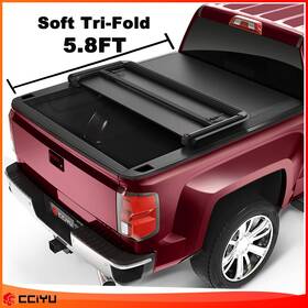 Ze1159312016778701g Cciyu Tonneau Cover Truck Bed 5.8ft For 09-21 Dodge Ram 1500 Soft Tri-fold