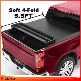 Ze1159772216798401g Cciyu 5.5ft Soft Tonneau Cover Truck Bed For 14-21 Toyota Tundra Sr5 Crew Cab 4-fold