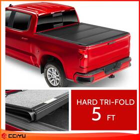 Ze1160013516525201g Cciyu 5ft Truck Bed Tonneau Cover For 2020-2022 Jeep Gladiator Jt Hard Tri-fold