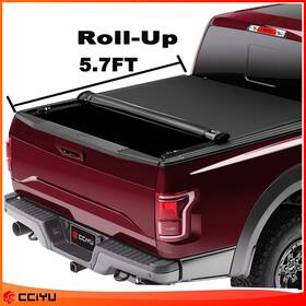 Ze1160056316231501g Cciyu For 09-22 Dodge Ram 1500 2500 3500 5.7ft Truck Bed Soft Top Roll-up Tonneau Cover