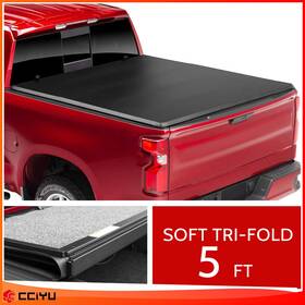 Ze154189ge Cciyu Tonneau Cover 5ft Soft Tri-fold For 2005-24 Nissan Frontier 09-12 Suzuki Equator