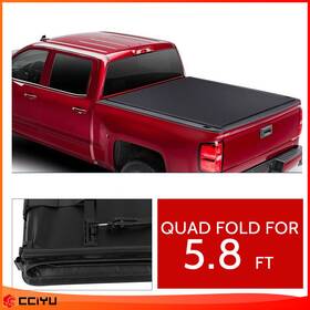 Ze945496316779201g Cciyu Tonneau Cover 5.8ft Short Truck Bed For 2004 - 2021 Silverado/sierra Soft 4-fold