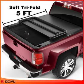Ze976961716779001g Cciyu Soft Tri-fold Tonneau Cover 5ft Truck Bed For 2019-2022 Ford Ranger On Top
