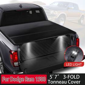 F09cetc2007 Cequent Unbranded 5.7ft Hard Quad Fold Tonneau Cover For 2009-2025 Dodge Ram 1500 Truck Bed