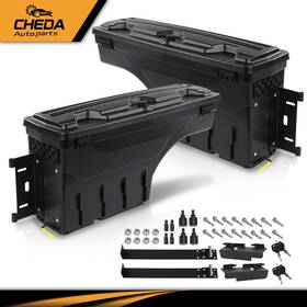 Gp-02isc12fazbk Cheda Truck Bed Storage Tool Box Left And Right Side Swing Case Fit For 97-14 Ford F150