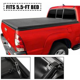 12559405 Choiceshare 5.5ft 4-fold Tonneau Cover Soft Truck Bed For 14-21 Toyota Tundra Sr5 Crew Cab