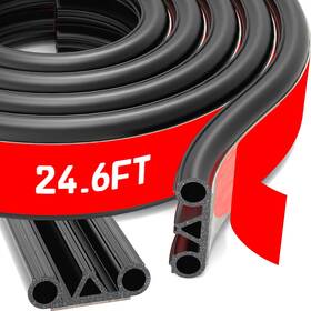 Chuanji 717817506402 Tonneau Cover Seal Automotive Weather Stripping With 24.6ft/7.5m Black