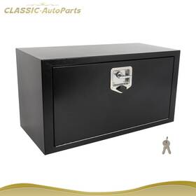 Cl18300ts194 Classic-autoparts Black Iron For Truck Tractors Bed Storage Tool Box Case 2x Chains 30 Inch X14 X16