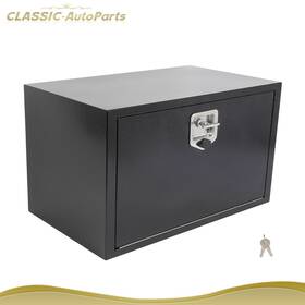 Cl18300ts195 Classic-autoparts Black Iron For Truck Tractor Trailer Bed Storage Tool Box 2x Chains 30 Inch X18