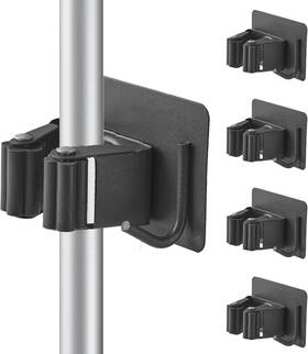 Cssbhwh-3 Cokshy 4 Pcs Stainless Steel Broom Holder Square - Set Of Dark Gray