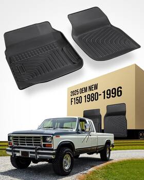Ctz-45 Cotaza All Weather Floor Mats For Ford F150/ford Bronco 1980-1996 F-250/f350 Black