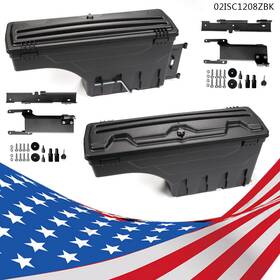 Ht-02isc1208zbk Crossdesign Rear Left And Right Lockable Storage Truck Bed Toolbox Fit For 2015-19 Ford F-150