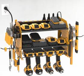 Topdu8-yel Crst Power Tool Organizer Wall Mount With Charging Station 8-outlet Yellow