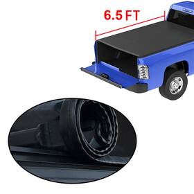 12391487 Csdex 6.5ft Black Tonneau Cover Roll Up Truck Bed For Ford F-150 Cab Pickup 2009-14