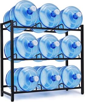 9-tray Czmy 662652393420 Water Jug Rack Storage 5 Gallon 36.6 Inch X 13.4 32.7 Black