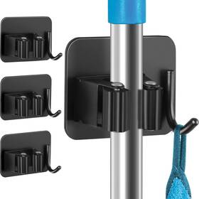 Bhk-001 Domaxcai 4 Pack Anti-slip Broom Holder Space-saving Damage-free Wall Mount