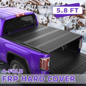 2025m04224102b8 Eathauto 5.8ft 4 Fold Frp Hard Truck Tonneau Cover For 2007-25 Silverado Sierra 1500