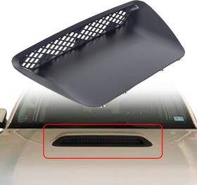 Et-263 Ecotric Front Hood Scoop Molding Bezel Compatible With 2004-2005 Dodge Black