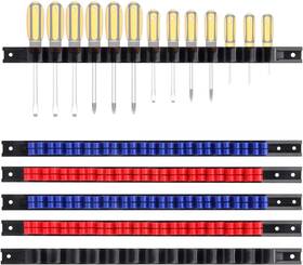 Et059 Ementol 6 Pcs Screwdriver/wrench Organizer Plastic Rail 6pcs Black Blue