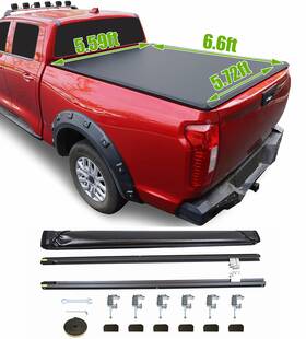 Srcg192166 Esddg Truck Bed 6.6ft Roll-up Soft Tonneau Cover For Silverado / Sierra 1500 2019-2024