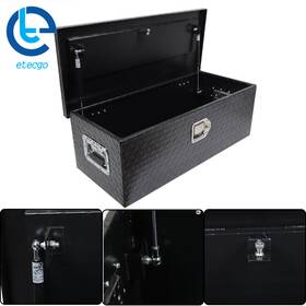 529989 Etecgo 30 Inch X13 X10 Black Aluminum Tool Box For Trailer Truck Pickup Bed Storag