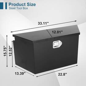 Er66512 Exciting-racing 33 Inch X13 X15 Chrome Aluminum Pickup Truck Trunk Bed Tool Box Trailer Storage Lock