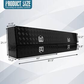 Er67571 Exciting-racing 81 Inch X21 X13.5 Aluminum Pickup Truck Trunk Bed Tool Box Underbody Storage Lock