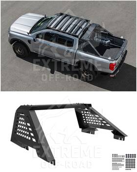 Eos-rbar-1335-steel Extreme Off-road Eos Carbon Steel Black Rear Trunk Bed Sport Roll Bar 24-up Ford Ranger