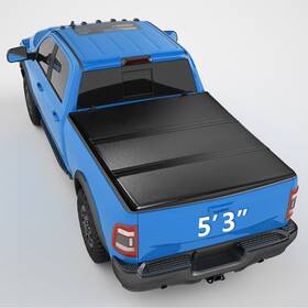 Ez-cover Ez-ht28 5ft3 Inch Hard Tri-fold Tonneau For 2000-2004 Dodge Dakota Truck Bed
