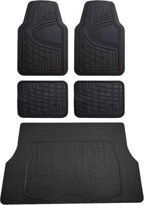 F11311black-f16401black-amz Fh Group Premium Liners Tall Channel Trimmable All Weather Rubber Full Black