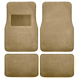 F14403beige Fh Group Car Floor Mat 4 Piece Set Drivers Seat With Heel Pad Deluxe Beige