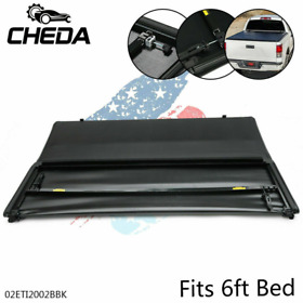 A-02eti2002bbk Fit For 16-19 Toyota Tacoma 6foot Bed Tri-fold Soft Top Trunk Tonneau Cover
