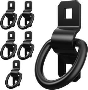 M74b Forogore 6 Pcs 3/8 Inch Heavy Duty D Rings Tie Down Black