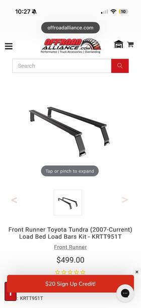 Krtt951t Front Runner Outfitters For Toyota Tundra 2007-2025 Load Bed Bar