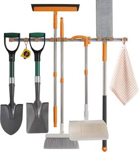 Fuloon 192032004443 Anti-slip Broom Hanger Mop And Holder Wall 31.6inch Orange