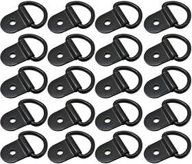 Fzjdsd 755769276158 20 Pcs D-ring Tie Downs 1/4 Inch Heavy 0.12 Inches X 0.79 Black