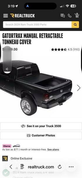 G60235 Gator Covers Gatortrax Retractable Tonneau Cover Fits 2012-2022 Dodge Ram 6ft4 Inch With Rambox