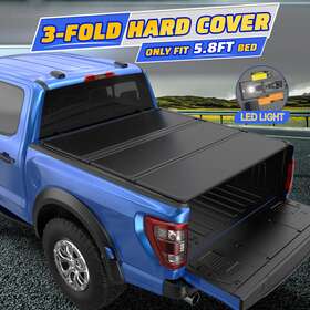 12m42202m0506 Gearzaar 5.8ft Tri-fold Hard Truck Bed Tonneau Cover For 19-23 Chevy Silverado Gmc Sierra