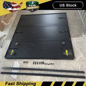 18m4210102l0826 Gearzaar 5.5ft Hard Tonneau Cover 3-fold For 2015-25 Ford F150 Truck Bed With Mounting Rail
