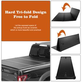 3-folding Gearzaar H-cp40538 Hard Tonneau Cover For 2022-2024 Toyota Tundra 5ft7 Inch Truck Bed Usa C