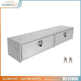Glp183fg1iu57186 Gloryfit-autoparts 72 Inch X13 X16 Multifunctional Truck Storage Box With 4x Chain 2 Lock Silver Aluminum