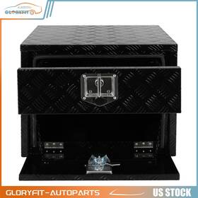 Gpy183ds187 Gloryfit-autoparts 24 Inch X18 X20 For Truck Garage Bed Storage Tool Box Case Aluminum Black 2x Chains