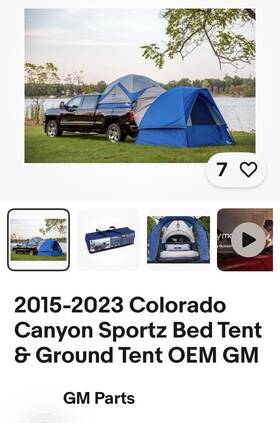 19369207 Gm / Napier Outdoors New Oem 2015-2025 Chevy Colorado/gmc Canyon Truck Bed Tent And Ground